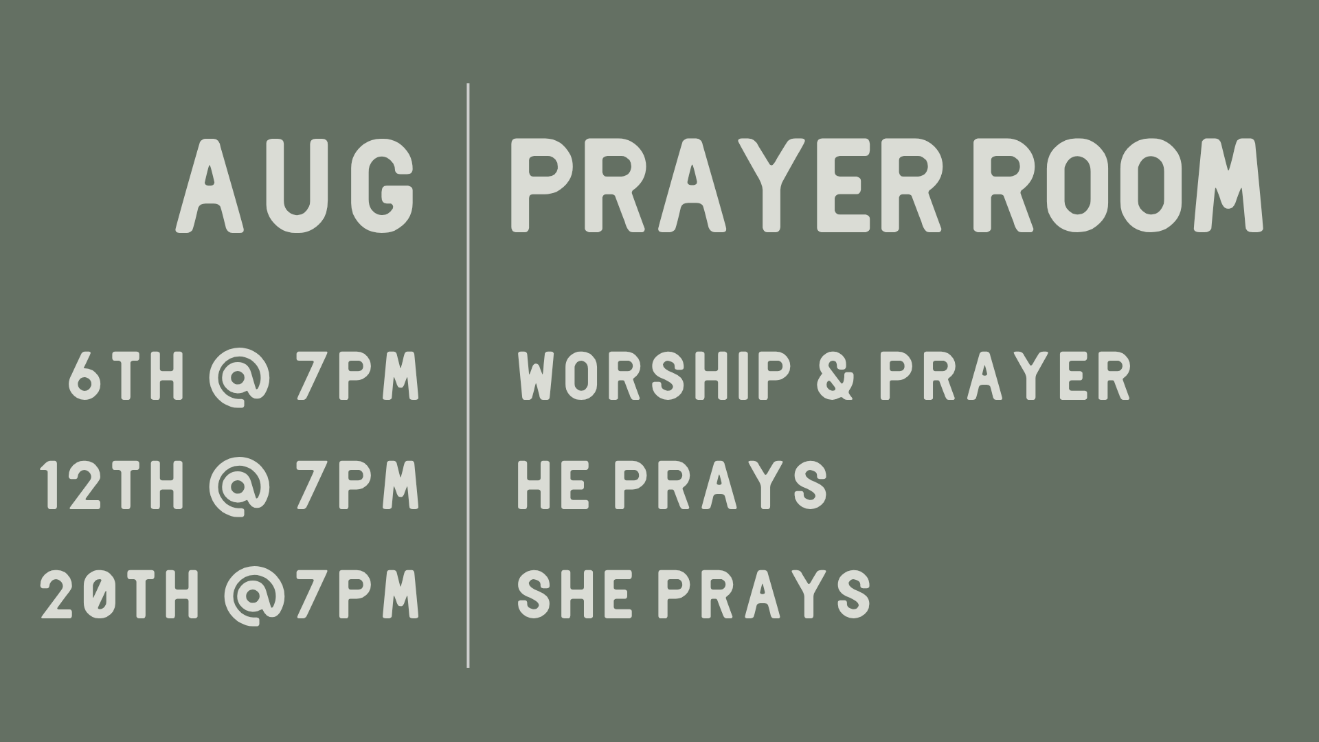 AUG Prayer Room